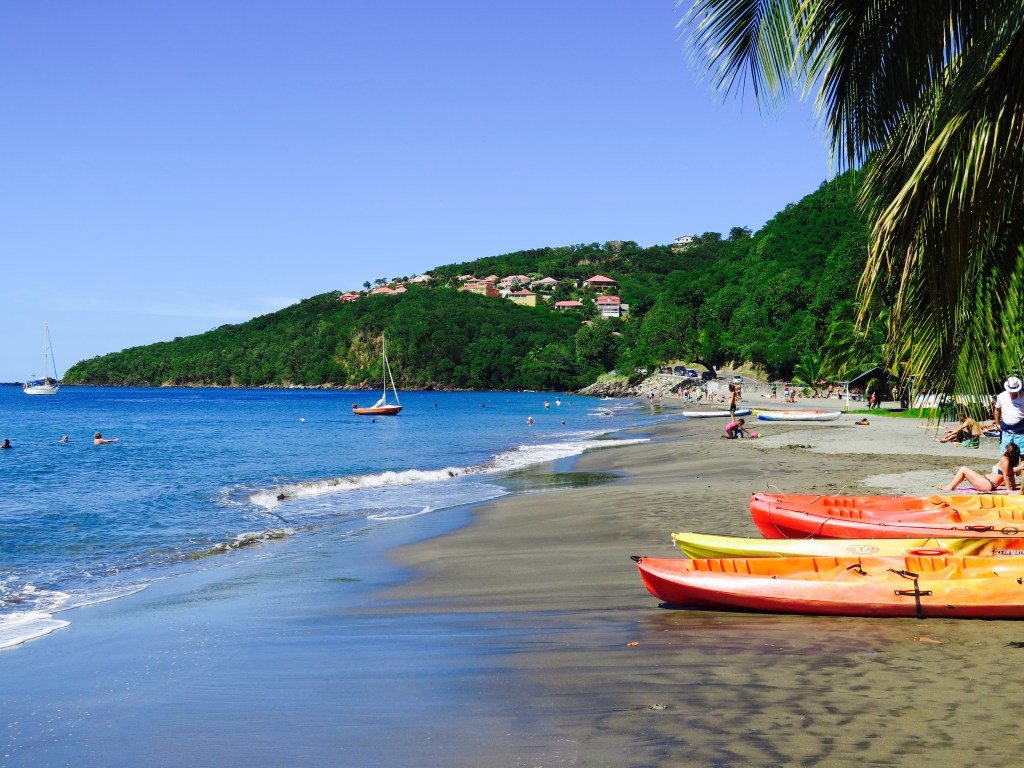 Vue de la plage de Malendure en Guadeloupe