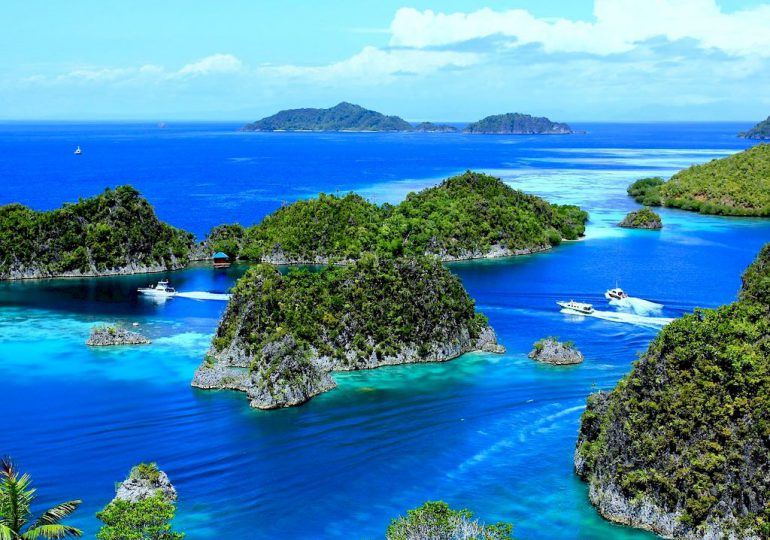 Un paysage des îles de Raja Ampat comme idée d'une destination de plongée