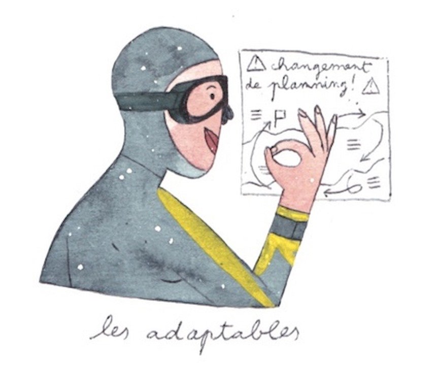 Illustration de Sara Quod représentant un plongeur de profil adaptable