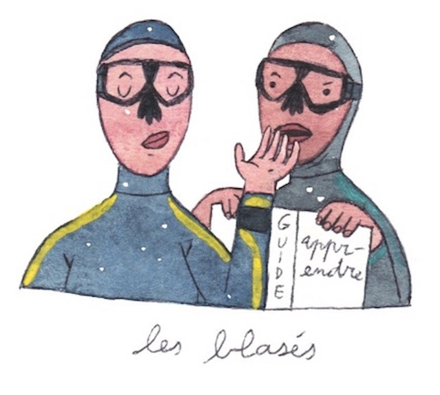 Illustration de Sara Quod représentant deux plongeurs de profil blasés