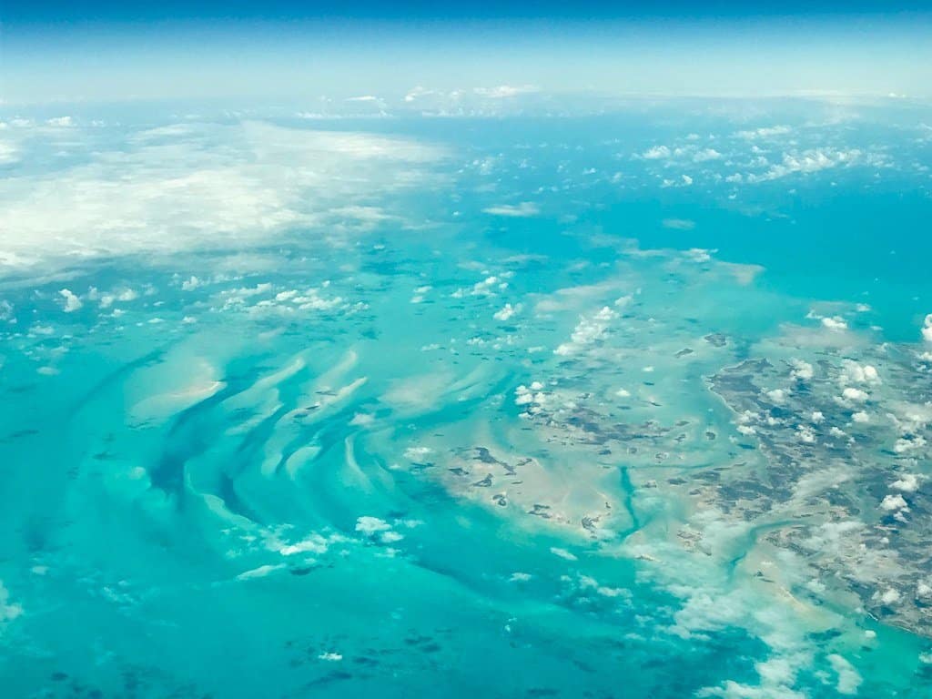 Les Bahamas vus de l'avion