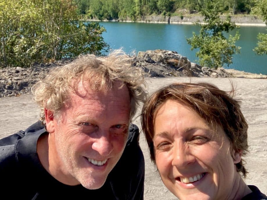 John et Hélène juste avant la plongée dans la carrière de Scoufflény.