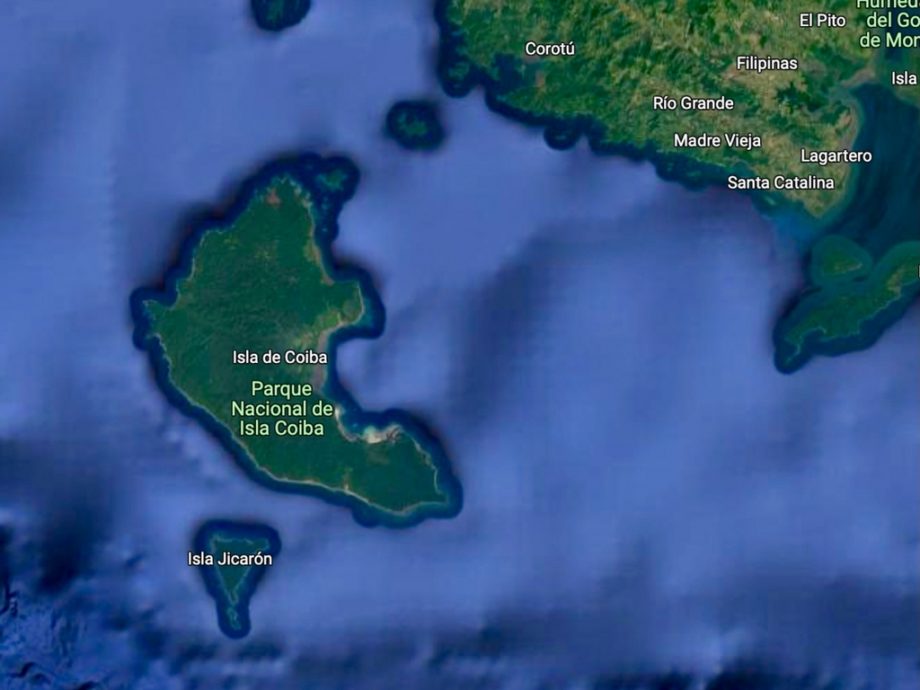 Ile de Coiba, Panama. Image satellite de Google