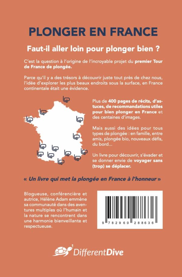 Quatrième de couverture du livre Plonger En France du Blog de plongée Different Dive