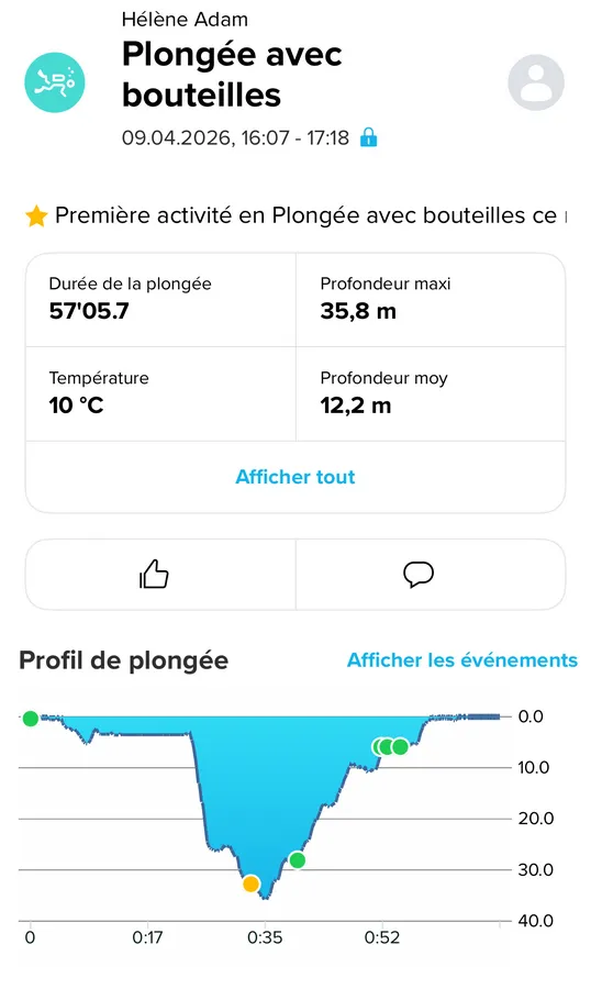carnet de plongée dans l'App Suunto