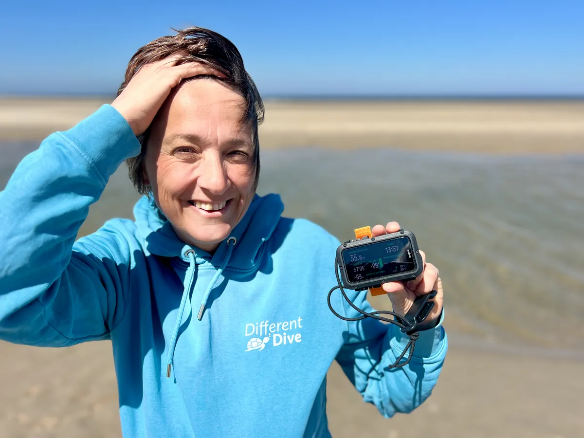 Hélène Adam avec son Suunto Nautic