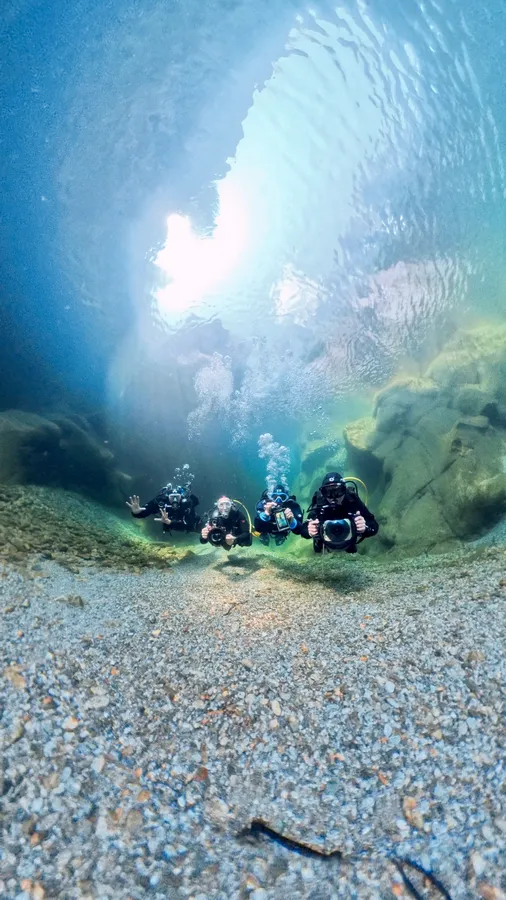 Notre palanquée de ce séjour de plongée dans la Verzasca